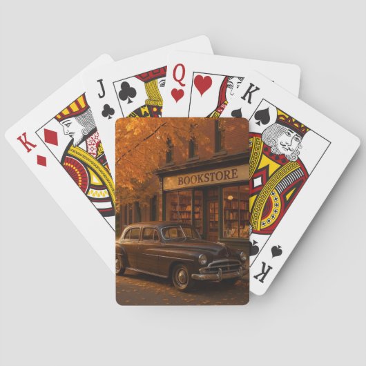 Vintager Herbst/Herbst-Buchladen Spielkarten (Rückseite)