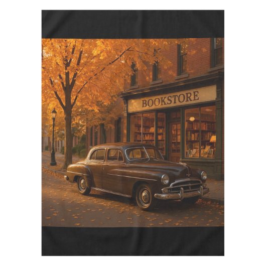 Vintager Herbst/Herbst-Buchladen Tischdecke (Vorderseite)