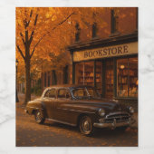 Vintager Herbst/Herbst-Buchladen Weinetikett (Einzelnes Label)