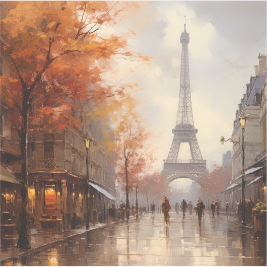 Vintager Herbst in Paris Aufkleber (Vorderseite)