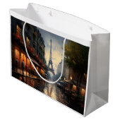 Vintager Herbst in Paris Große Geschenktüte (Rückseite Schrägansicht)