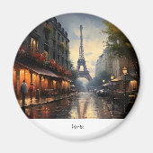 Vintager Herbst in Paris Magnet (Vorne)