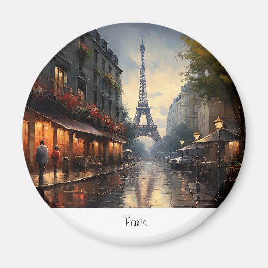 Vintager Herbst in Paris Magnet (Vorne)