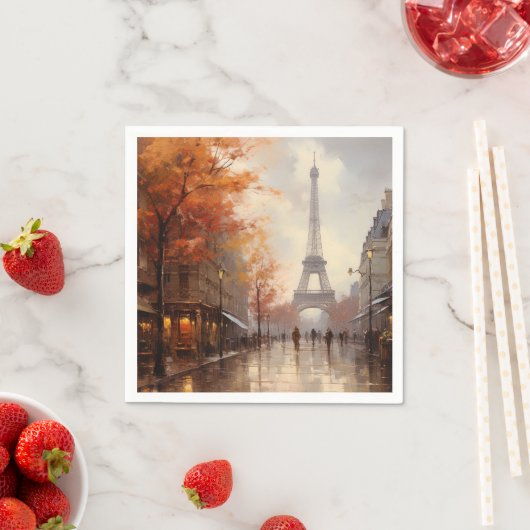 Vintager Herbst in Paris Serviette (Beispiel)