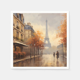 Vintager Herbst in Paris Serviette