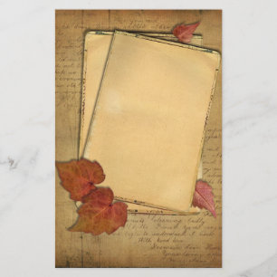 Vintager Herbst verlässt Geschäften Briefpapier