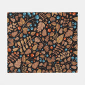 Vintager Herbst, Wintermuster mit Pflanze. Fleecedecke (Vorderseite (Horizontal))