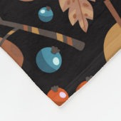 Vintager Herbst, Wintermuster mit Pflanze. Fleecedecke (Ecke)