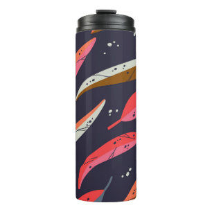 Vintager Herbstblatthintergrund mit nahtlosem Must Thermosbecher