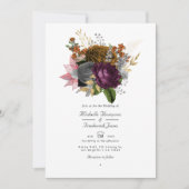 Vintager Herbstfall Floral QR Code UAWG Wedding Einladung (Vorderseite)
