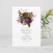 Vintager Herbstfall Floral QR Code UAWG Wedding Einladung (Stehend Vorderseite)