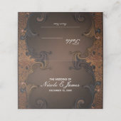 Vintager Herbstfall Gold-Ziertisch-Blätter Platzkarte (Außenseite Aufgefaltet)