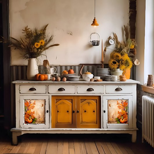 Vintager Herbstfloralpumpen Seidenpapier