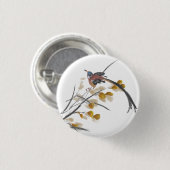 Vintager Herbstleaves Paradies Flycatcher Bird Button (Vorne & Hinten)