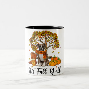 Vintager Herbstpumpen des Boxer Dog Herbst Y’all Zweifarbige Tasse