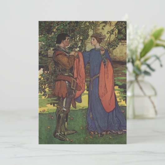 Vintager Heroprinz Ritter die Rüstungsprinzessin (Stehend Vorderseite)