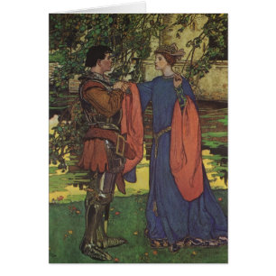 Vintager Heroprinz Ritter die Rüstungsprinzessin