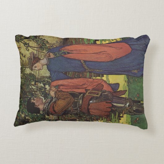 Vintager Heroprinz Ritter die Rüstungsprinzessin Dekokissen (Rückseite)