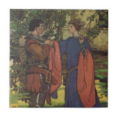 Vintager Heroprinz Ritter die Rüstungsprinzessin Fliese (Vorderseite)