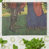 Vintager Heroprinz Ritter die Rüstungsprinzessin Geschirrtuch (Gefaltet)