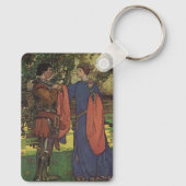 Vintager Heroprinz Ritter die Rüstungsprinzessin Schlüsselanhänger (Rückseite)