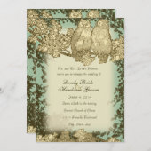 Vintager Herr und Frau Owl Wedding Invitation Einladung (Vorne/Hinten)