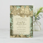 Vintager Herr und Frau Owl Wedding Invitation Einladung (Stehend Vorderseite)