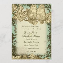Vintager Herr und Frau Owl Wedding Invitation Einladung