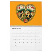 Vintager Herzkalender Kalender (Feb 2027)