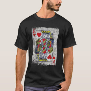 Vintager Herzkönig, der Karten Halloween Cas spie T-Shirt