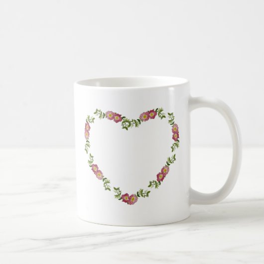 Vintager Herzkranz von Blume für Mama Kaffeetasse (Rechts)
