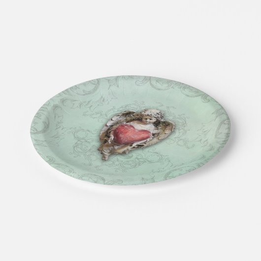 Vintager Herzkrebs Pappteller (Schrägansicht)