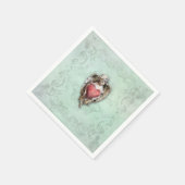 Vintager Herzkrebs Serviette (Ecke)