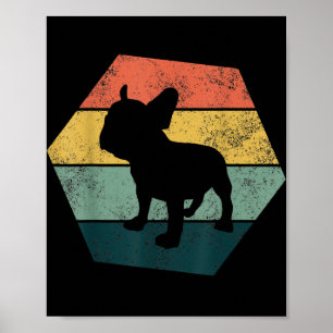 Vintager Hexagon, französischer Bulldoggen Dog Lov Poster