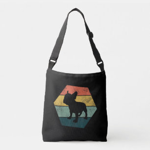 Vintager Hexagon, französischer Bulldoggen Dog Lov Tragetaschen Mit Langen Trägern