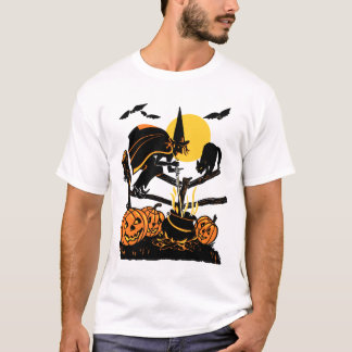Vintager Hexe-Halloween-T - Shirt