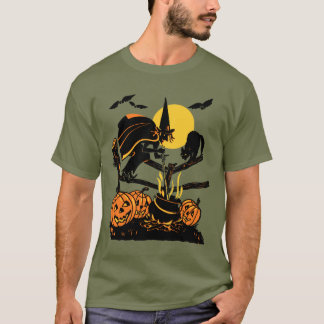 Vintager Hexe-Halloween-T - Shirt