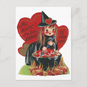 Vintager "Hexe" Valentine Feiertagspostkarte