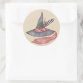 Vintager Hexenhut Runder Aufkleber (Tasche)