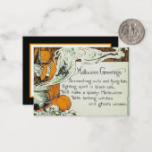 Vintager Hexentext zu Halloween Mitteilungskarte (Vorderseite/Rückseite Beispiel)