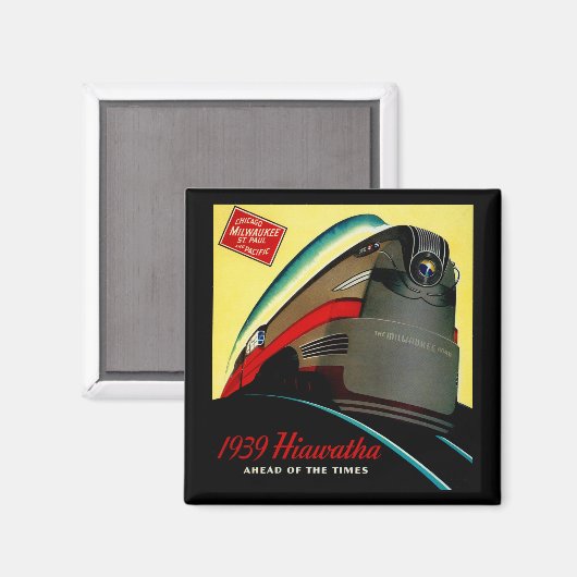 Vintager Hiawatha Streamlining-Zug Magnet (Vorderseite/Rückseite)