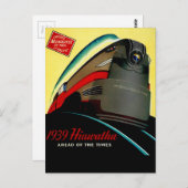 Vintager Hiawatha Streamlining-Zug Postkarte (Vorne/Hinten)