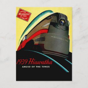 Vintager Hiawatha Streamlining-Zug Postkarte