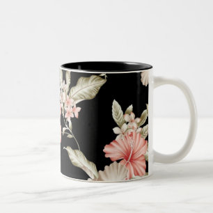 Vintager Hibiskus-BlumenTasse Zweifarbige Tasse