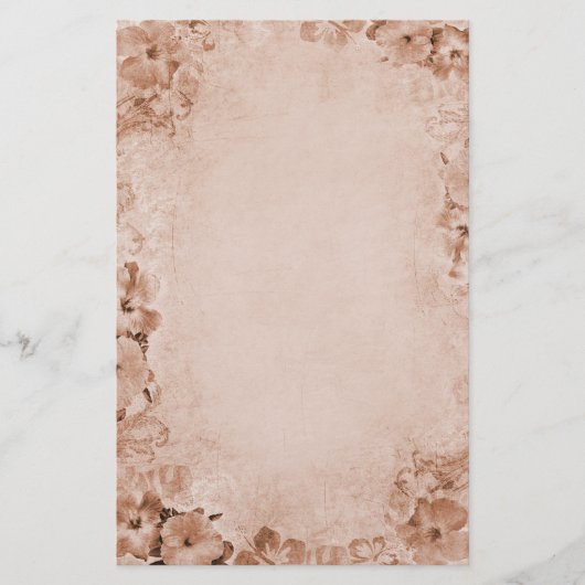 Vintager Hibiskus Briefpapier (Vorderseite)