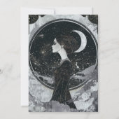 Vintager Himmelsmond Sterne Mystisches Brautparty Einladung (Rückseite)