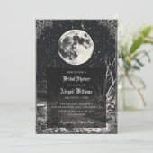 Vintager Himmelsmond Sterne Mystisches Brautparty Einladung (Stehend Vorderseite)