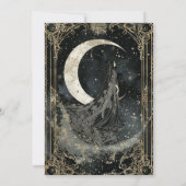 Vintager Himmelsmond Sterne Mystisches Brautparty Einladung (Rückseite)