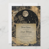 Vintager Himmelsmond Sterne Mystisches Brautparty Einladung (Vorderseite)
