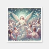 Vintager Himmlischer Wirt von Angels Krippe Dekoup Serviette (Vorderseite)